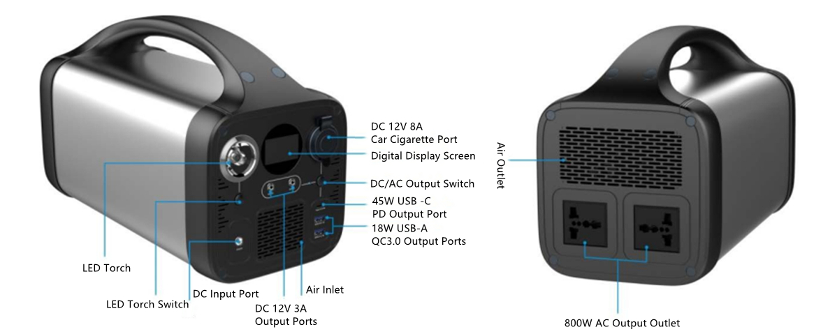1000W udendørs solcellegenerator til mobil opladning